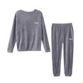 thumbnail image 4 of L-4X Plus Size Fleece Pajama Sets for Men Big & Tall 2 Piece Long Sleeve Sweatshirts and Tapered Leg Pants Thermal Warm Loungewear Pajamas Outfits Set, 4 of 6