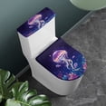 thumbnail image 2 of HELLHERO Jellyfish in Starry Sea Lid Cover Set for Toilet Adjustable 2-Piece Elastic Installation Stays in Place for Bathroom Home, 2 of 8