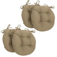 thumbnail image 1 of 16-inch Solid Twill Round Tufted Chair Cushions (Set of 4), 1 of 4