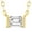 10K Yellow Gold, variant on Fine Jewelry 925 Sterling Silver Emerald-Shape Lab Grown Diamond Solitaire Pendant with Silver Cable Chain Necklace for Women (1/4 cttw, D-F Color, VS Clarity) 18"