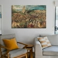 thumbnail image 6 of Pieter Bruegel Painting The Procession to Calvary 1564 Art Prints Canvas Poster Picture Print Wall Art Poster Painting Canvas Posters Artworks Gift Room Aesthetic 20x30inch(50x75cm), 6 of 6