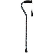 NOVA Designer Walking Cane with Offset Handle, Lightweight Adjustable Walking Stick with Carrying Strap, ?Green Paisley? Design