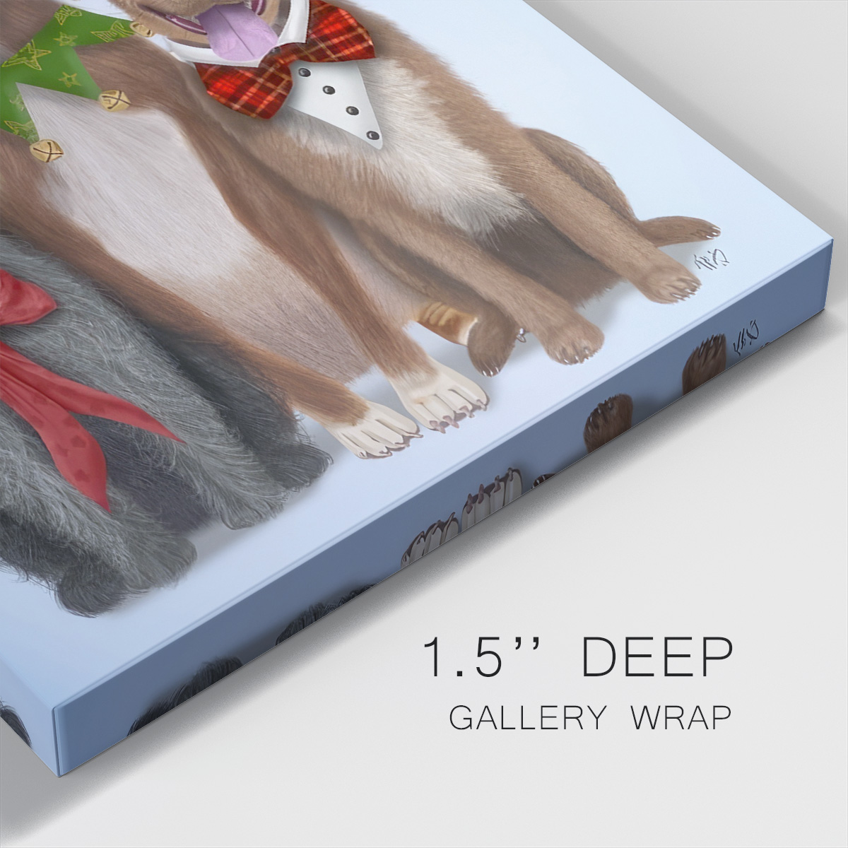 Christmas Party Mutts- Gallery Wrapped Canvas