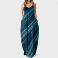 thumbnail image 2 of Vestido largo de playa ajustado con estampado Floral a rayas sin mangas con cuello en V y cintura media a la moda para mujer Pompotops ghjkhdj8314, 2 of 5