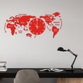 thumbnail image 4 of Nomeni Wall Clock Clearance, World Map Wall Clock Home Bedroom Wall Personality Wall Clock Home Essentials Red, 4 of 8