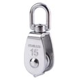 thumbnail image 2 of 304 Stainless Steel Single Wheel Swivel Pulley Block Lifting Rope M15, 2 of 3