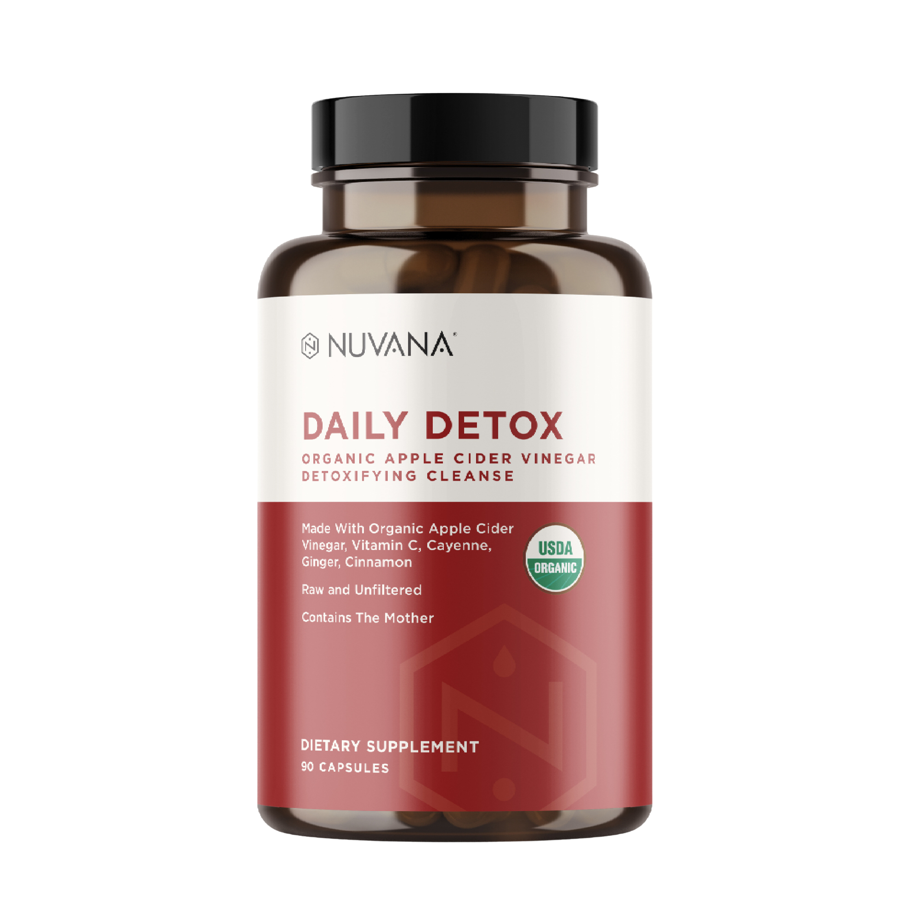 Nuvana Daily Detox Cider Cleanse | USDA Organic Apple Cider Vinegar Pills