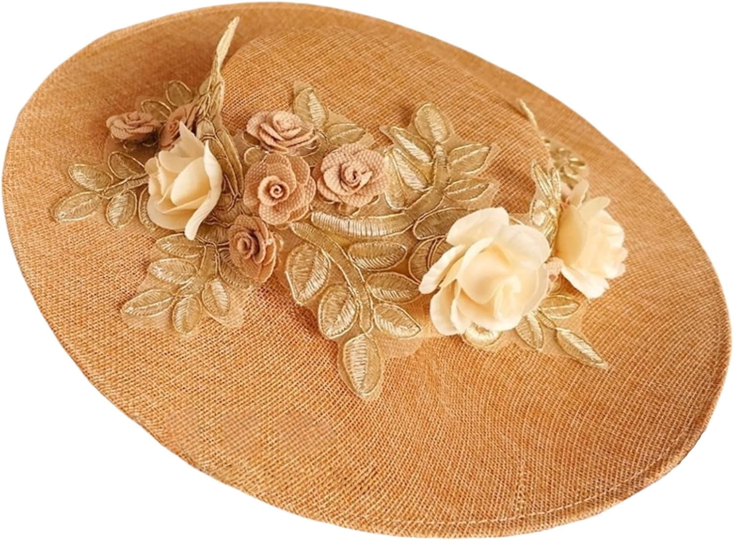 Kukuzhu Women's Victorian Tea Party Sun Hat, Lolita Wide Brim Ribbons Flower Flat Bonnet Cap with Bow