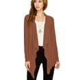 thumbnail image 3 of Made by Johnny Women's Drape Front Open Cardigan Long Sleeve Irregular Hem S-5XL Plus Size L RUST, 3 of 6