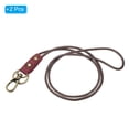 thumbnail image 3 of Uxcell 19 Inch Leather Lanyard Leather Rope Wristlet Bracelet Keychain Wrist Strap Dark Red 2 Pack, 3 of 5