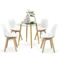thumbnail image 1 of Costway Ensemble de Salle à Manger pour 4 Ensemble de Table de Cuisine Moderne avec Table Ronde en Verre Trempé et 4 Chaises, 1 of 10