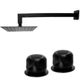thumbnail image 1 of Regadera Cuadrada de 25cm Negro Mate con Brazo Cuadrado y Manerales Q3NEG, 1 of 5