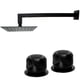 thumbnail image 1 of Regadera Cuadrada de 25cm Negro Mate con Brazo Cuadrado y Manerales Q3NEG, 1 of 5