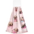 thumbnail image 2 of SKYSONIC Hanging Kitchen Towel 12 x 17 Inch Pug Towel Set 2 Pieces of Dry Towels for Kitchen, Bathroom, Laundry Room Table, 2 of 7