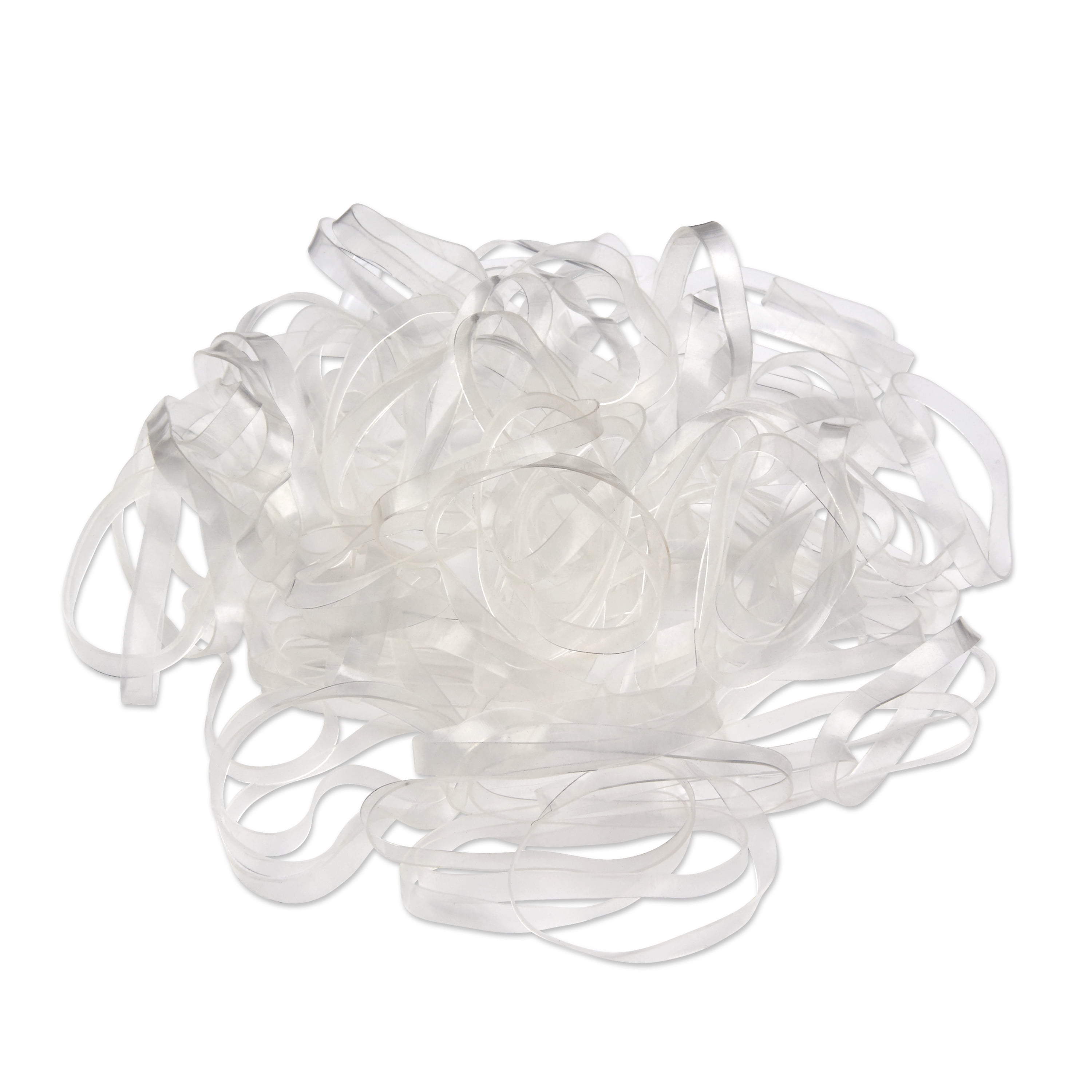 (2 pack) Scunci Thick Hair Polyband Ponytail Hair Ties, Clear, 100 Count