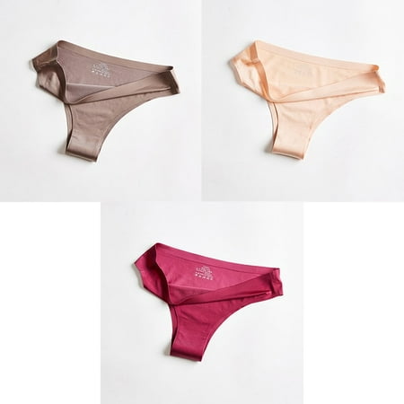 

BANNIROU Women Panties Underwear Fitness Sports Seamless Female Lingerie Sexy T-back G-string Thong Ice Silk Woman Underwear