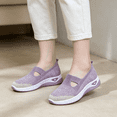 thumbnail image 2 of Women's Woven Orthopedic Breathable Soft Shoes,Slip-on Comfortwear Lightweight Anti-Skid Sneakers, Slip on Sneakers Wide Width, 2 of 9