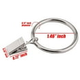thumbnail image 3 of Wideskall 24 Pcs 1.5" inch Curtain Rings with Clips Chrome Silver - Ring Support 66 lbs, Strong Clip Hold 11 lbs, Easy Open & Close, 3 of 4