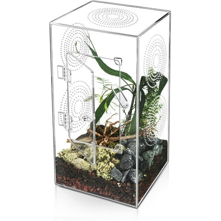 11.7x6x6 Inch Large Acrylic Terrarium Tarantula Enclosure - Reptile Enclosure Tank with Front Opening Door - Jumping Spider Habitat Enclosure Accessories