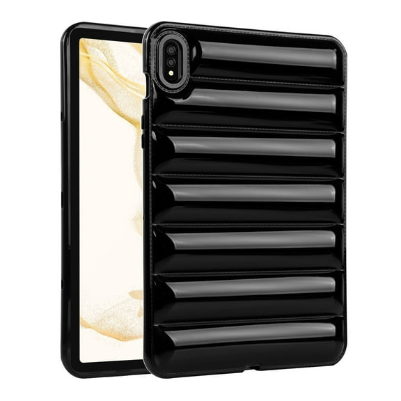 ELEHOLD Shockproof Case for Samsung Galaxy Tab S9 FE Plus'X610/X616)(, Soft Anti-Drop Cover Down Jacket Desigh Camera Protection Precise Cutouts Case Cover,Black