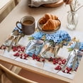 thumbnail image 3 of Spring Flowers Placemats Set of 4, Vintage Blue Hydrangeas in Bottle Watercolor Non-Slip Place Mats Washable Table Mats for Kitchen Dining Table Decorations Indoor/Outdoor, 3 of 9