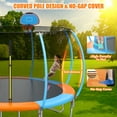 thumbnail image 3 of Yardmaster Trampoline Outdoor with Enclosure and Ladder,10FT Kid Trampoline with Basketball Hoop & Curved Poles,Round Trampoline for Backyard Exercise,All-Weather Mat, Max Weight 440LBS, 3 of 10
