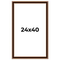 24x40 Frame Gold Brown Plein Air Vintage Solid Wood Picture Frame | 1.75 Inches Moulding Width |
