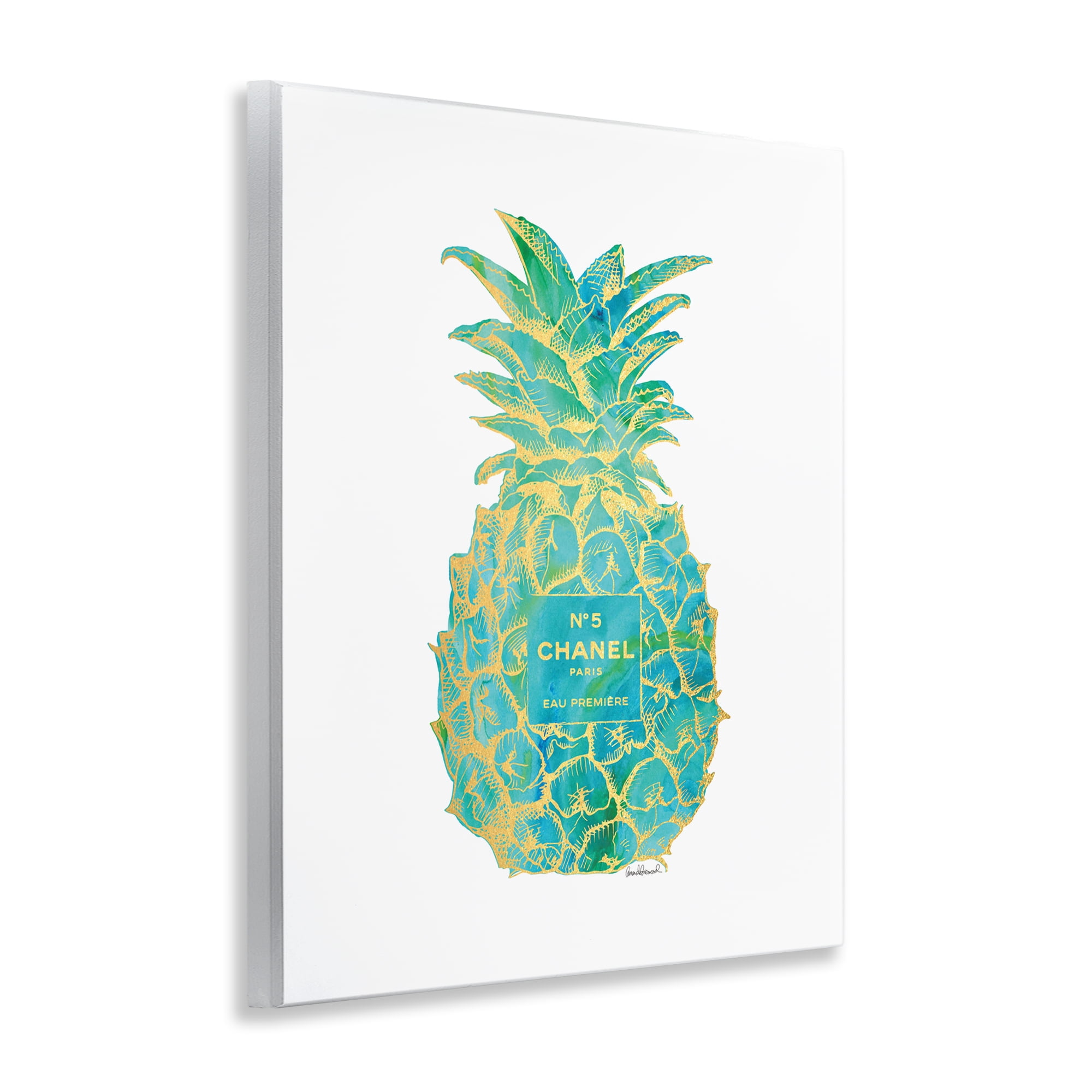 Stupell Industries Green Glam Brand Pineapple Food & Beverage Painting Unframed Art Print Wall Art, 11 x 14