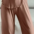 thumbnail image 5 of aidice Capri Pants for Women Pajamas Elastic Waisted Ruffle Soft Comfy Solid Color Loungewear Pants, 5 of 6