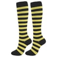 thumbnail image 3 of Jumpingount Calcetines de compresión 20-30 mmHg hasta la rodilla medias deportivas L/XL Amarillo Negro, 3 of 6