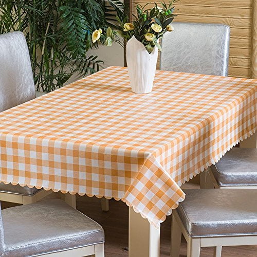 Uforme Home 54 Inch By 72 Table Cover Waterproof And Heat Resistant Non Toxic Pvc Cloth Checd Oblong For Kitchen Orange Canada Uforme Home 54 Inch By 72 Table, What Size Tablecloth For A 42 X 72 Table