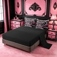 thumbnail image 3 of meiyoeat Pink Black Leopard Pattern 7 Pieces King Bedding For Girls,Cheetah Initial K Letter King Bed In A Bag For Leopard Lovers,Black Reversible, 3 of 7