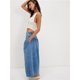 thumbnail image 5 of Pantalones Vaqueros Anchos para Mujer, Holgados, con Cintura Elástica, Botones, Estilo Boyfriend, Informales, Sueltos, con Bolsillos. Azul Profundo S, 5 of 8