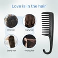 thumbnail image 2 of Wide Tooth Comb Shower Comb With Hook, Good for Curly Hair Wet Dry, Premium Tangle Free Combs Black., 2 of 9