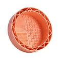 thumbnail image 3 of Limpiador de brochas de maquillaje, recipiente para guardar brochas, soporte de silicona para brochas, portátil Naranja, 3 of 9