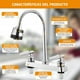 thumbnail image 4 of Mezcladora para Fregadero,Llaves para Fregadero de Cocina Flexible con Pulverizador de Modo Dual,Grifos para Cocina con 2 Asas para RV,Mezcladora para Cocina de Acero Inoxidable, 4 of 7