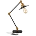 thumbnail image 2 of 360 Lighting Taurus Industrial Rustic Desk Lamp 20" High Black Gold with USB Charging Port Adjustable for Bedroom Living Room Bedside Nightstand House, 2 of 9