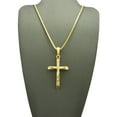 thumbnail image 2 of Crucifix Jesus on Rugged Cross Pendant with Chain Necklace - 2mm 24" Gold-Tone Box Chain, 2 of 4