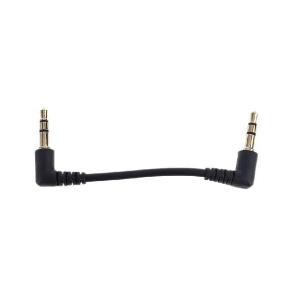 Apooke Double Right Angle 3.5mm Stereo Plug Male to Male 90 Angle 3-Pole Male Aux Headphone Cable - 7cm/2.7"