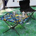 thumbnail image 4 of Abstract Blue and Yellow Galaxy Pine Tree Xmas Painting Christmas Kids Camping Tables Folding Table for Children 23.6x15.7in 600D Oxford Fabric 110lb Capacity, 4 of 7