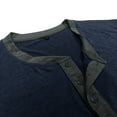 thumbnail image 5 of Men's Long Sleeve Henley Shirt Slim-Fit Chest Pocket Casual 1/4 Button up Tshirts Spring Fall Winter Base Tees (S, Dark Blue), 5 of 6
