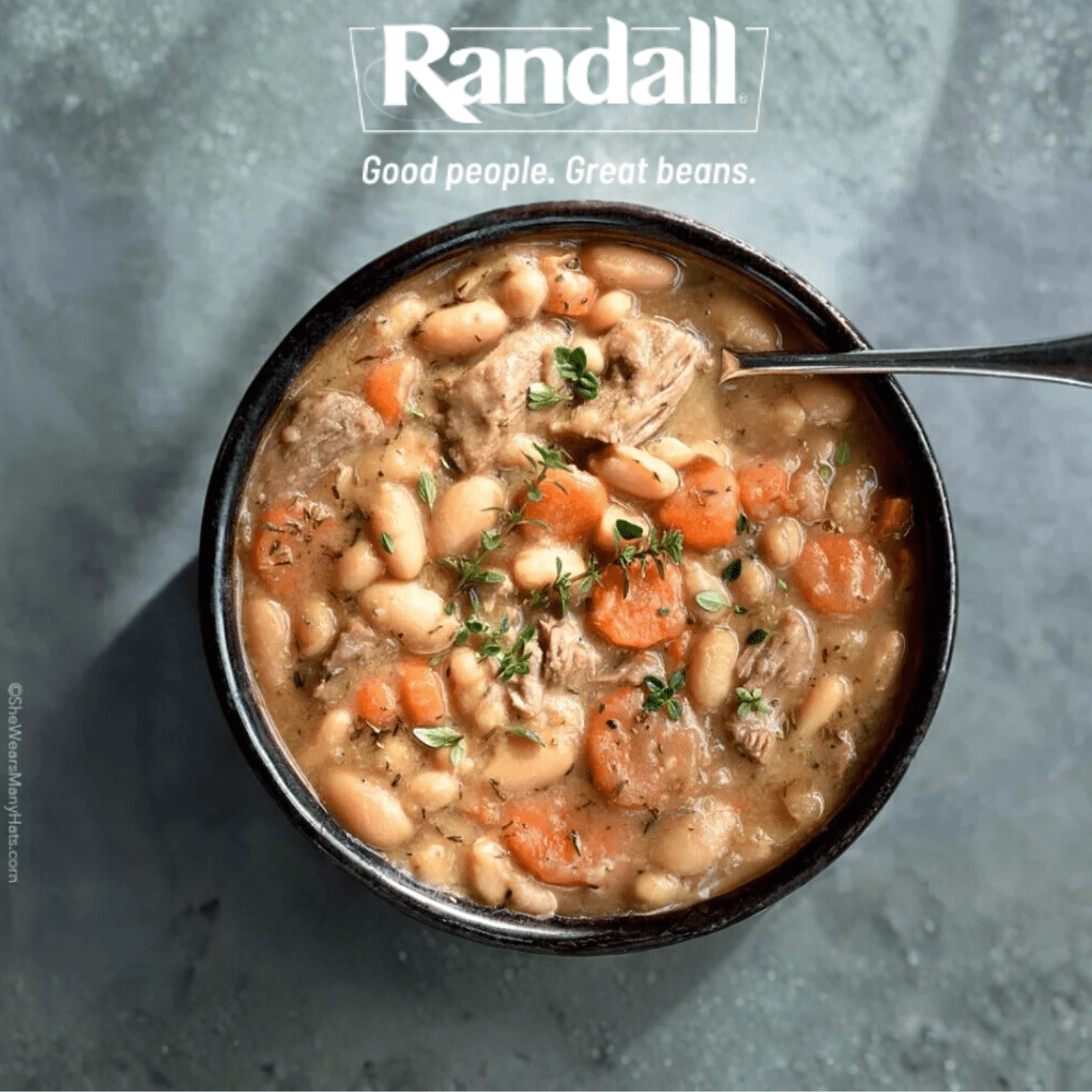 Randall Deluxe Great Northern Beans, 48 oz Glass Jar – Fully Cooked, Family Size (No Spice)