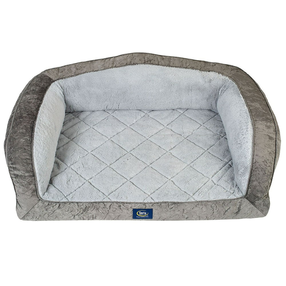SERTA PERFECT SLEEPER CAMELBACK COUCH PET BED (GREY, 40X28) Walmart
