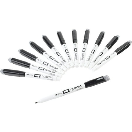 Quartet 51989692 Dry-Erase Markers, Low Odor, Fine Point, Black