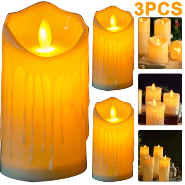 Velas Ligeras 5cm Con Pilas Del PP para Boda 3 Uds. 5 0x11 0 Cm