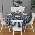 thumbnail image 2 of Black Leopard Pattern Round Tablecloth 60"x60",Wrinkle Wipeable Table Cloth for Kitchen Dining Room Picnic Patio Party, 2 of 6