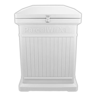 RTS Home Accents ParcelWirx Premium Vertical Large Lockable Package Delivery Box with Hinged Lid, Slate Gray Color