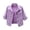 Purple, variant on Unir Stretch Solid Tone Rolled Three Quarter Sleeve Cropped Denim Coat Women Lightweight Loose Button Front Layering Jacket 1PC S-XXL Plus Size Friendly