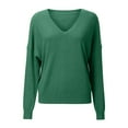 thumbnail image 4 of Duoif Women's Sweaters European & American Off-Shoulder Sweater - Loose Hooded Top Sweaters for Women Green XL, 4 of 4