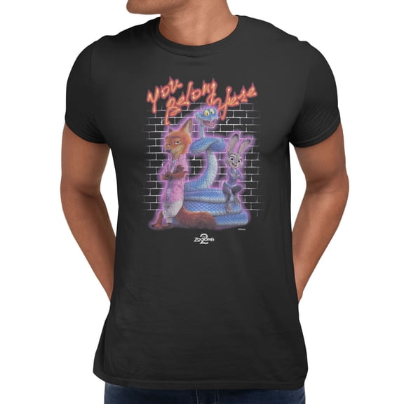 Disney Zootopia 2 You Belong Here Men's T Shirt (Black, S-XXXL)